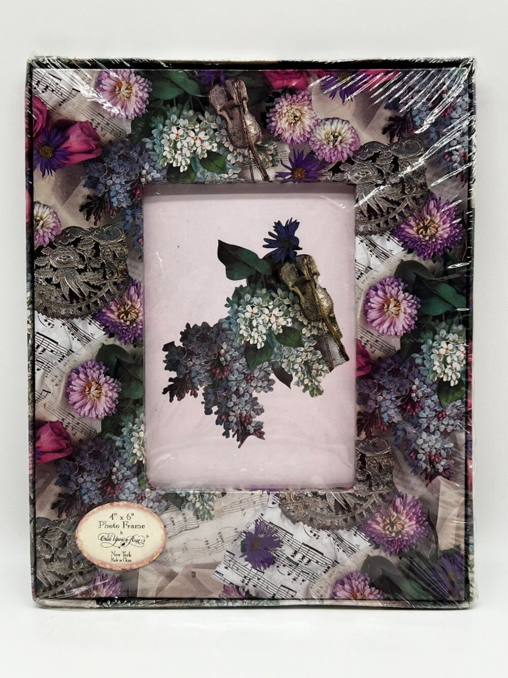 Once Upon a Rose Victorian Floral Frame 4 x 6 Easel Back RARE